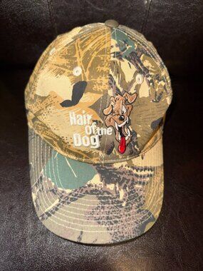 Hair Of The Dog Camo Baseball Hat Adjustable Strapback Embroidered Logo